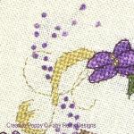 Faby Reilly Designs - Anthea - April violets, zoom 2 (Cross stitch chart)
