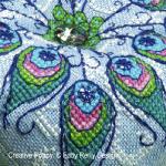 Faby Reilly Designs - Peacock Biscornu zoom 2 (cross stitch chart)