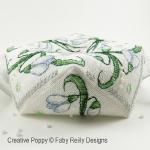 Faby Reilly Designs - Snowdrop biscornu zoom 2 (cross stitch chart)