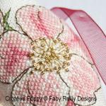 Faby Reilly Designs - Wild Rose Biscornu zoom (cross stitch chart)