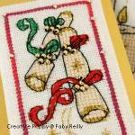 cross stitch minimotifs for Christmas with a harp, bells, candles and crackers (zoom3)