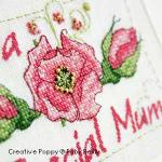 mother\'s day card to cross stitch with Pink rose  motif (zoom1)