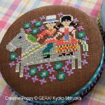 Gera! by Kyoko Maruoka - Round tin cans II - Joyful Spring, Joyful horse ride zoom 1 (cross stitch chart)