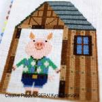 Gera! by Kyoko Maruoka - Three Little Pigs zoom 4 (cross stitch chart)