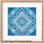 Gracewood Stitches - Traces of Lace - Bursts of Blue zoom 4 (cross stitch chart)