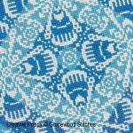Gracewood Stitches - Traces of Lace - Bursts of Blue zoom 1 (cross stitch chart)