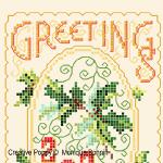 Vintage Postcard/Greeting card - Nostalgia  - cross stitch pattern - by Monique Bonnin (zoom 1)