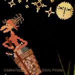 Kateryna - Stitchy Princess - Baba Yaga, the flying witch, zoom 1  (cross stitch chart)