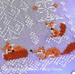 Kateryna - Stitchy Princess - Forest foxes - in Winter, zoom 3  (cross stitch chart)