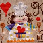 Kiss the cook cross stitch pattern designed by Barbara Ana