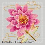 Lesley Teare Designs - Waterlily & Dragonfly zoom 2 (cross stitch chart)
