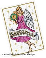 Lesley Teare Designs - Christmas Angel cards zoom 2 (cross stitch chart)
