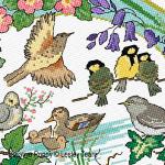 Lesley Teare Designs - Birds in Spring zoom 2 (cross stitch chart)