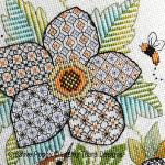 Lesley Teare Designs - Blackwork Flower with Wren zoom 2 (blackwork chart)