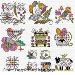 Lesley Teare Designs - 30 mini motifs - Blackwork & Color zoom 3