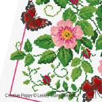Lesley Teare Designs - Briar Roses & Butterflies zoom 3 (cross stitch chart)