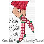 Lesley Teare Designs - Christmas Leggs! zoom 3 (cross stitch chart)