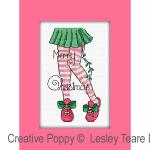 Lesley Teare Designs - Christmas Leggs! zoom 4 (cross stitch chart)