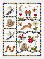 Lesley Teare Designs - Simple Garden sampler, zoom 1 (Cross stitch chart)