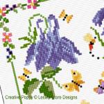 Lesley Teare Designs - 12 Flower Sampler, zoom 4 (Cross stitch chart)