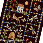 Lesley Teare Designs - Simple Country sampler, zoom 2 (Cross stitch chart)