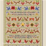 Lesley Teare Designs - All in a Year sampler, zoom 2 (Cross stitch chart)