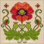 Lesley Teare Designs - Art Nouveau Poppy, zoom 2 (Cross stitch chart)