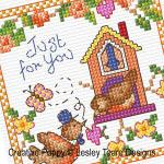 Lesley Teare Designs - Bird House tweets zoom 4 (cross stitch chart)
