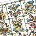 Lesley Teare Designs - Birds Homes zoom 3 (cross stitch chart)