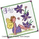 Lesley Teare Designs - Monthly Birthday Fairies - May to August zoom 2 (cross stitch chart)