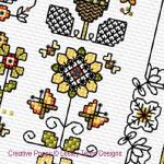 Lesley Teare Designs - Blackwork Autumn Design, zoom 4 (Blackwork chart)