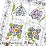 Lesley Teare Designs - Blackwork Flower Calendar Sampler zoom 2