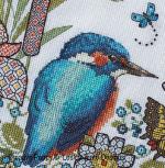 Lesley Teare Designs - Blackwork Iris and Kingfisher zoom 1