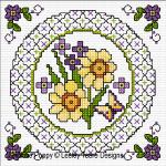 Lesley Teare Designs - Blackwork with Spring Flowers, zoom 1 (Blackwork chart)
