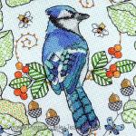 Lesley Teare Designs - Blue Jay amongst Oak leaves zoom 1