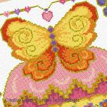 Lesley Teare Designs - Butterfly Cupcake zoom 1 (cross stitch chart)
