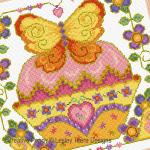 Lesley Teare Designs - Butterfly Cupcake zoom 3 (cross stitch chart)