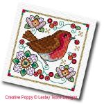 Lesley Teare Designs - Christmas Bird Cards, zoom 1 (Cross stitch chart)