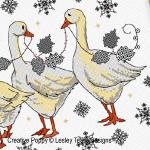 Lesley Teare Designs - Christmas Geese, zoom 2 (Cross stitch chart)