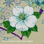 Lesley Teare Designs - Christmas Heart and Flowers, zoom 2 (Cross stitch chart)