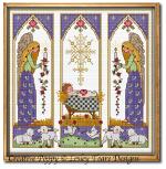 Lesley Teare Designs - Christmas Nativity Windows zoom 2 (cross stitch chart)