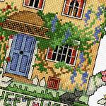 Lesley Teare Designs - Cottage Teapot zoom 1 (cross stitch chart)