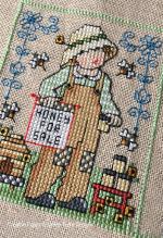 Lesley Teare Designs - Country Folk Sampler, zoom 2 (Cross stitch chart)