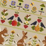 Lesley Teare Designs - Country Garden sampler, zoom 2 (Cross stitch chart)