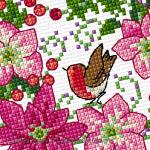 Lesley Teare Designs - December Flowers zoom 1 (cross stitch chart)