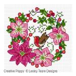 Lesley Teare Designs - December Flowers zoom 2 (cross stitch chart)