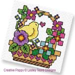 Lesley Teare Designs - Easter Basket motifs, zoom 3 (Cross stitch chart)