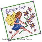 Lesley Teare Designs - Monthly Birthday Fairies - September to December zoom 1 (cross stitch chart)