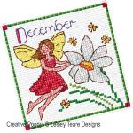 Lesley Teare Designs - Monthly Birthday Fairies - September to December zoom 2 (cross stitch chart)