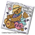 Lesley Teare Designs - Father\'s Day Teddy cards, zoom 4 (Cross stitch chart)